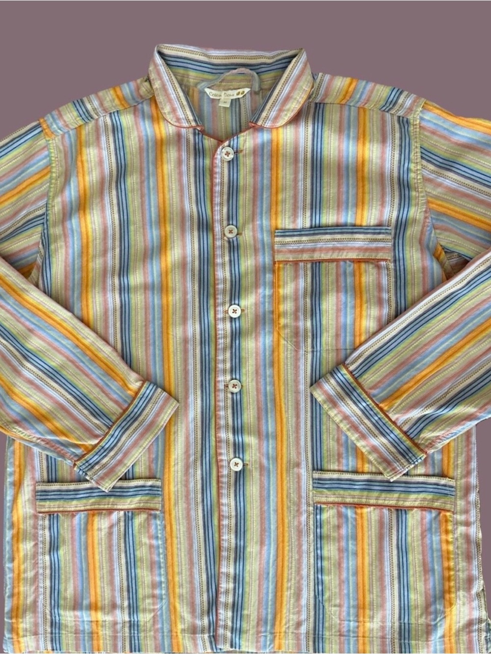 Striped Multicolor Cotton Pajama Top